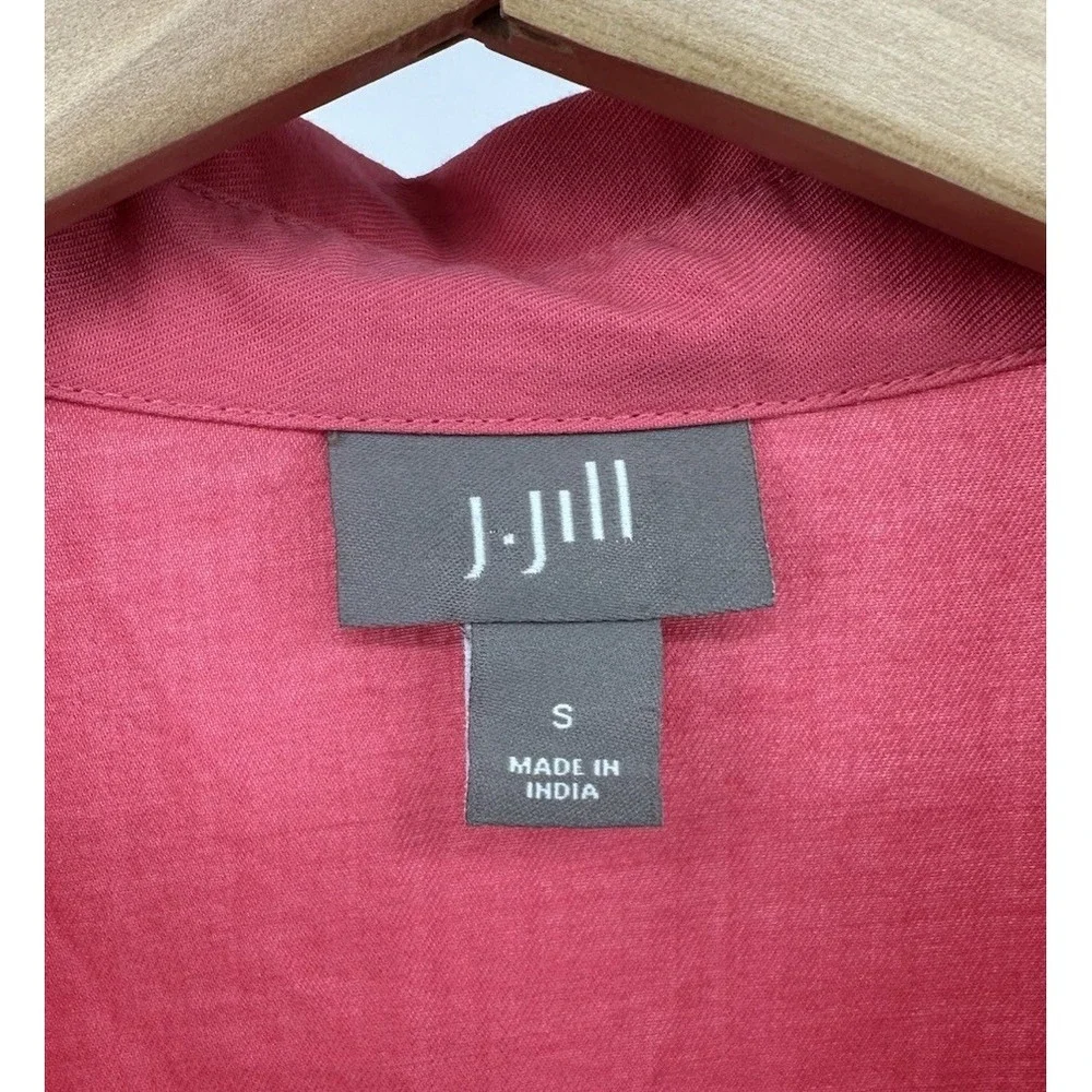 J.‎ Jill Blouse Small Pull Over Top Flowy Oversized Tunic Pink Peasant Cotton - Picture 4 of 10